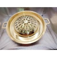 ราคา กะทะปิ้งย่าง BBQ ชนิดมีรู ความยาวรวมหู 35 ซม. กะทะย่างหมูกะทะ สำหรับเตาถ่าน ทำจากทองเหลืองแท้ (21585929478)