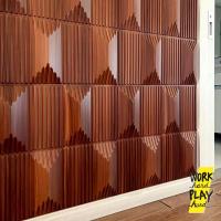 ราคา WHPH shop แผ่นติดผนัง 3d PVC ลายไม้ mid century modern 50x50 cm retro ตกแต่งผนัง คุณภาพงานส่งออก (28219945877)