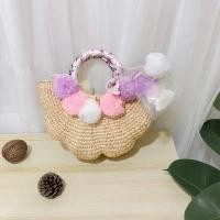 ราคา กระเป๋าสานทรงดอกไม้ แต่งปอมใหญ่ แต่งพู่ (กระเป๋าสานผักตบชวา กระเป๋าสานแฮนเมด) (4952465006)