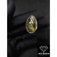 ราคา ไหมทอง พลอยเสริมสิริมงคล (Rutiled in Quartz) 37 กะรัต ตำหนิเส้นไหมสีทองด้านในสวยมาก ของแท้ พร้อมใบเซอร์ (24950143847)