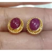 ราคา ต่างหูทับทิมแท้หลังเบี้ยทอง90 (5369420674)
