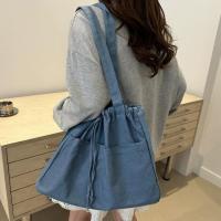 ราคา rootote(R2224) กระเป๋าผ้าสะพายไหล่ผ้ายีนส์ ใบใหญ่ใส่หนังสือได้ (29016596815)