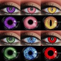 ราคา Eyeshare 2 ชิ้นคอสเพลย์คอนแทคเลนส์สีอะนิเมะคอนแทคเลนส์ Blue Eye เลนส์รายปี Crazy ฮาโลวีนแต่งหน้าเลนส์สีสันสดใส (28706211300)