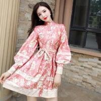 ราคา เดรสคอจีนแขนยาวเดรสลายดอก (5609720407)
