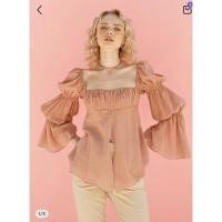 ราคา (มือสอง)เสื้อแขนกระดิ่ง เสื้อญาญ่า mali blouse ไซส์ L จากแบรนด์ mitr (แท้) (10163826294)