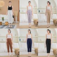 ราคา RELAXED PANTS กางเกงขา 7 ส่วน ทรงกระบอกเล็ก เอวสูง ผ้าฮานาโกะ (28461547693)
