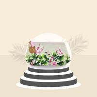 ราคา กระเป๋าเครื่องสําอางค์ ผ้ากระสอบหนาสวยทนทาน ใบใหญ่ทรงสวยเนื้อผ้าดี (ลายดอกไม้สีชมพู) Clarins (27465843181)