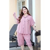 ราคา Plussizeชุดนอนคนอ้วน XL รอบอก 52" เอว 40-50" สะโพก 58 2XL รอบอก 56" เอว 42-54" สะโพก 62 (20919277298)