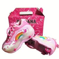 ราคา รองเท้าสเก็ตสำหรับเด็ก SIZE เด็ก รองเท้าสเก็ต 4 ล้อ ล้อพับได้ ลายเด็กผู้ชาย ผู้หญิง สีฟ้า สีชมพู สินค้าราคาถูก คุณภาพดี (9678076624)