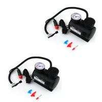ราคา ENJOYSHOP Air Compressor ปั้มลมไฟฟ้าสำหรับรถยนต์ ปั๊มลมติดรถยนต์ ปั๊มเติมลมยาง Air pump 300PSI 12V (สีดำ) แพ็ค 2 ชิ้น (826369369)