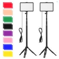 ราคา Yb2 การถ่ายภาพโคมไฟ USB LED Video Light Kit Video Conference Lighting 2 * LED เติมแสง 3200K-5600K หรี่แสงได้ + 2 * ขาตั้งกล้องขยายได้ + 16 * Co (24787379159)