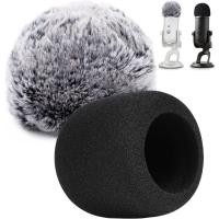 ราคา 2 ชิ้นสีฟ้า Yeti ไมโครโฟนครอบคลุมโฟมและ Yeti Mic Furry Foam, Pop Filter สําหรับ Blue Yeti Pro USB คอนเดนเซอร์ไมโครโฟน, ในร่มกลางแจ้ง Pop Filter สําหรับไมโครโฟน (26521951520)