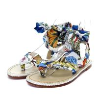 ราคา Christian Louboutin Spetsos Botanical Print Satin Sandals 37 White Direct from Japan Secondhand (27156622009)