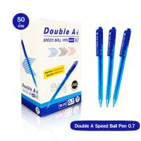 ราคา Double A ปากกาลูกลื่น หมึกน้ำงิน Speed Ball Pen 0.7 **50 ด้าม** (19389517712)