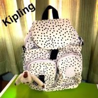 ราคา Backpack Kipling แท้ สีครีมลายจุด (2041199391)
