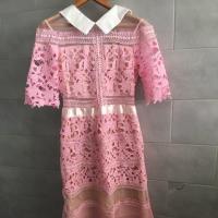 ราคา เดรสยาว ลูกไม้ชมพู ป้ายโบริชต้า (2292919798)