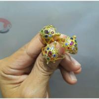 ราคา แหวนเต่านพเก้า แหวนทองเหลืองเต่านพเก้า แหวนเต่าเรือนทองเหลืองประดับพลอย (BR-33) (21093228767)