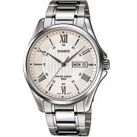 ราคา Casio Standard Gent quartz นาฬิกาข้อมือผู้ชาย เงิน/ขาว สายสแตนเลส รุ่น MTP-1384D-7AVDF (63178651)