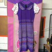 ราคา เดรสผ้าฝ้ายสีม่วง แขนแต่งด้วยลูกไม้ อก34 สะโพก36-38 ยาว39 ขอดูรูปเพิ่มเติมได้จ้า (1347832455)