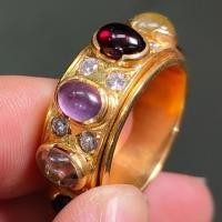 ราคา แหวนพิรอดประดับพลอยนพเก้า(แหวนปลอกหมุนได้) (26650867051)