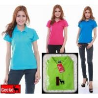 ราคา เสื้อโปโล ( polo shirt )แบรนด์ Geeko ตรากวาง สีพื้นหญิง สีเขียวสด(สะท้อน) gkc - 46W (1866374239)