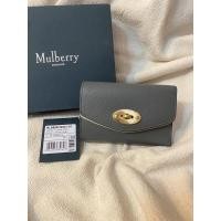 ราคา Brand New✨กระเป๋าสตางค์ Mulberry Darley Folded-Multi Card Wallet หนัง Grain สีเทา (15935223161)