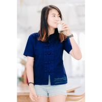 ราคา เสื้อหม้อฮ่อม ทรงเข้ารูป คอจีน ย้อมจากฮ่อมแท้ๆ สวมใส่ทันสมัย (6520309139)