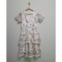 ราคา เดรสผ้าแก้วปักลายดอกไม้สีชมพู​​ (7409482143)