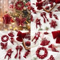 ราคา เครื่องประดับตกแต่งต้นคริสต์มาส จี้โบว์กวางเรนเดียร์ลายเกล็ดหิมะกำมะหยี่สำหรับแขวนตกแต่งต้นคริสต์มาส (26062358365)