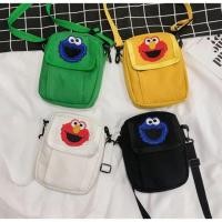 ราคา กระเป๋าสะพายข้างผ้าแคนวาสการ์ตูนตาโตใบเล็กลายเอลโม่ elmo (B932) (2707470594)