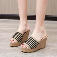 ราคา ฟาง Strawking รองเท้าแตะ Wedge Heel รองเท้าแตะหนา Soled รองเท้าส้นสูงแพลตฟอร์ม Sole (28457045629)