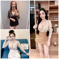 ราคา มาแล้วจั๊มกางเกงกระโปรง ผ้าลูกไม้ แขนยาว เว้าข้างหลังอก (Bust)32-35 เอว 25-28 สะโพก 36 3 สี ขาว ดำ น้ำตาล น่ารัก (11390867019)