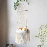 ราคา Hanging Cat Bed Pet Cat Hammock Cotton Rope Aerial Cats Bed House Tassel Woven Climbing Frame Seat Nest Pet Basket Tapes (25188262820)