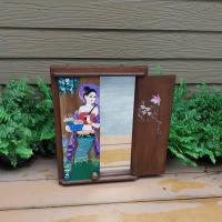 ราคา กระจก กระจกไม้สัก กระจกไม้สักเพ้นท์ลายผู้หญิงล้านนา กระจกแบบแขวน (26804191637)