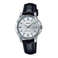 ราคา Casio Standard นาฬิกาข้อมือผู้หญิง สายหนังแท้ รุ่น LTP-V004L,LTP-V004L-7A,LTP-V004L-7AUDF - สีเงิน (1328540505)
