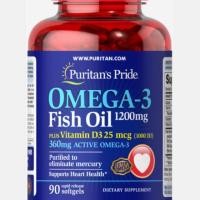 ราคา Omaga-3 Fish oil 1200mg 360mg active โอเมก้า3 Puritan’s Pride 90เม็ด จากอเมริกา sale..หมดอายุ8/2019 (1616768584)