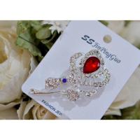 ราคา เข็มกลัดเพชร-ทับทิม สวยหรู (6713952610)