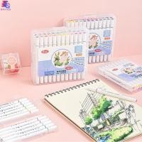 ราคา สีเมจิก ปากกาเมจิก ปากกาเมจิกสองหัว 12 , 18 , 24 , 36 สี ปากกาสีน้ำ แบบพกพา ปากกาเมจิกพร้อมกล่องล็อค ปากกามาร์กเกอร์ (24072253396)