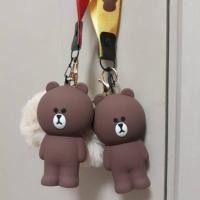 ราคา ที่ใส่กุญแจ/เหรียญ หมีบราวน์ ตัวบราวน์ทำด้วยซิลิโคนพร้อมพู่ปอมนุ่มมาก มีสายคล้องทั้งยาวและสั้น (2247877148)
