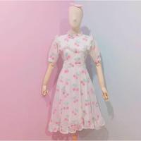 ราคา เดรสยาวลายเชอรี่ งานป้าย แบรนด์ macaron (1055929275)