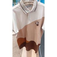 ราคา เสื้อโปโลสีน้ำตาลตัดเบจครีม smileyhound size L (23370805708)