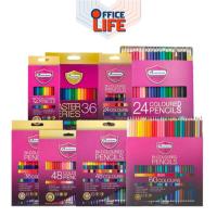 ราคา [ สีสดกว่าเดิม ] ดินสอสี สีไม้ มาสเตอร์อาร์ต Master art 12 24 36 48สี มี แบบแท่งยาว 1หัว และ 2 หัว ( 1 กล่อง ) (4435715049)