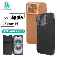 ราคา Nillkin Luxury Flip QIN ProP เคสหนังสําหรับ iPhone 16 เคสโทรศัพท์กันกระแทกกล้อง Flip Protection Case (19987720535)