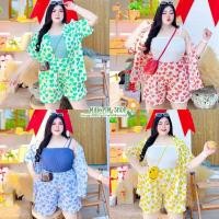ราคา ชุดเซ็ทฮาวาย ขาสั้น 3 ชิ้น ไซส์ใหญ่ สำหรับสาวอวบอ้วน ใส่ไปทะเล สวยๆ (24140319620)