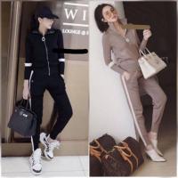 ราคา Set ชุดวอร์มเสื้อไหมพรมซิปหน้าแขนยาว (5902067057)