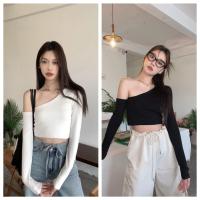 ราคา Glassy Skyพร้อมส่ง(41065) -C เสื้อไหมพรมแขนยาว เปิดไหล่ข้างเดียวเก๋มาก (26151918021)