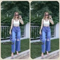 ราคา กางเกงยีนส์ ทรงกระบอก ปลายขาตัด แต่งขาดข้างเดียวเกร๋ๆ (4445660609)