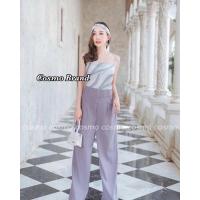 ราคา จั๊มสูทกางเกงขายาว ผ้าซาร่าพิมพ์ลายเนื้อดีค่า งานสายเดียวสม็อคหลัง ซิปหลัง มาพร้อมที่คาดผมค่า ทรงน่ารักมากก (3025494923)