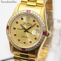 ราคา นาฬิกา Olym pianus Gent Crystal Shapphire 89322-616 เรือนทอง (18988318713)