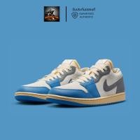 ราคา รับประกันของแท้ รองเท้าไนกี้ชาย Nike Air Jordan 1 Low Vintage UNC Grey (DZ5376-469) (29372276911)